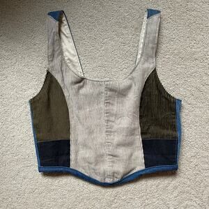 Handmade corset jeans upcycling top artisanal y2k